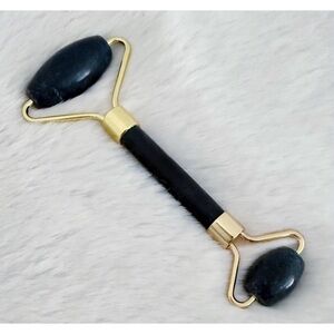 Black and Gold Obsidian Facial Roller Massager